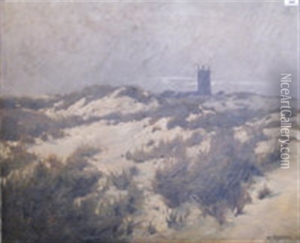 A Church By The Sand Dunes Oil Painting - William Samuel Parkyn