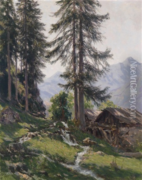 Aus Dem Otztal Oil Painting - Karl Ludwig Prinz