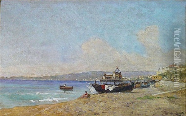 L'ancien Casino De Nice Oil Painting - Gustave Cesaire Garaud