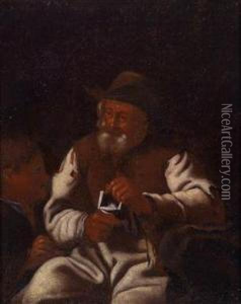 Ein Strickender Alter Mann Oil Painting - Michiel Sweerts