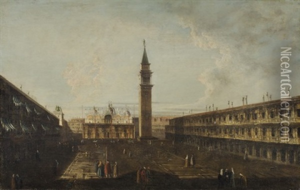 Ansicht Des Markusplatzes In Venedig Oil Painting - Michele Marieschi