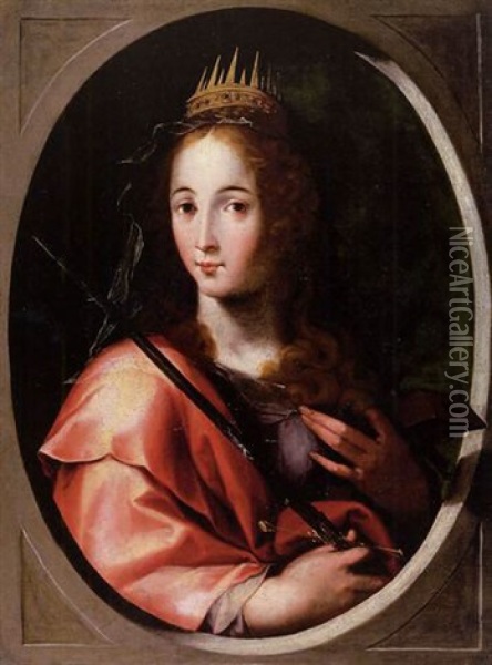 Saint Catherine Of Alexandria Oil Painting - Joseph Heintz the Elder