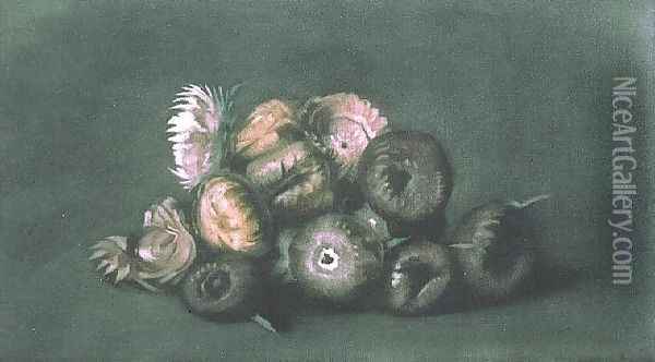 Still Life of Dried Flowers Oil Painting - Peder Vilhelm Ilsted