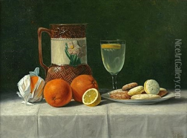 Still Life With Oranges Oil Painting - Albert Francis King