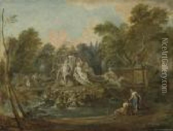 La Fontaine De Neptune Oil Painting - Jean-Baptiste Lallemand