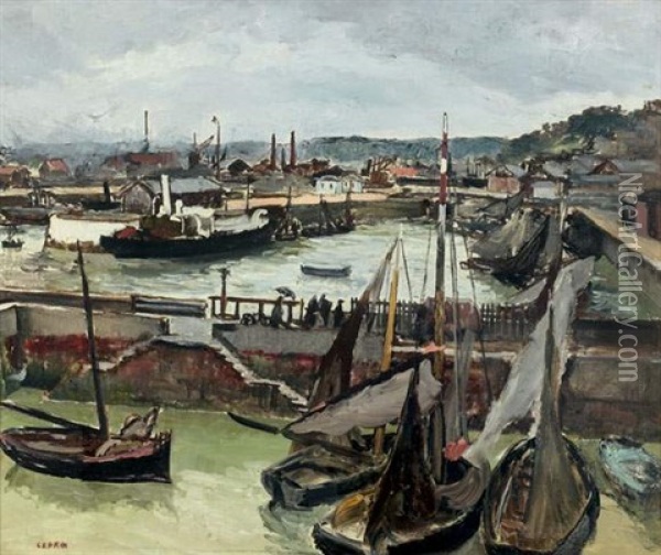 Le Port Du Havre Oil Painting - Marcel Francois Leprin