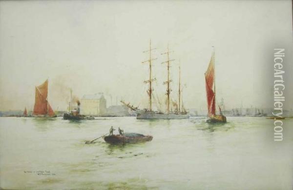 The Thames At Limehouse Reach Oil Painting - William Minshall Birchall