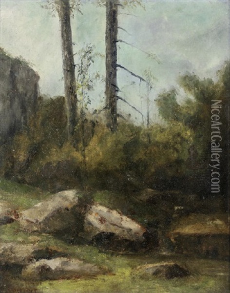 La Garenne De Bussac En Saintogne Oil Painting - Gustave Courbet