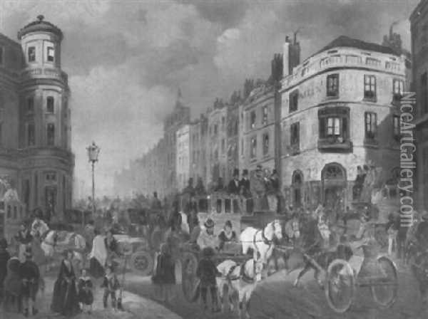 View Of The Strand From The Corner Of Duncannan Street Oil Painting - Pieter Van Loon
