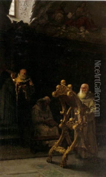 Vespers Oil Painting - Francesco Bergamini