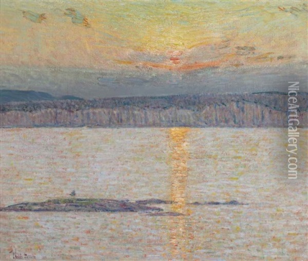 Sunset: Ironbound, Mt. Desert, Maine Oil Painting - Childe Hassam