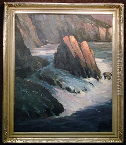 Coastal Cliffs Oil Painting - George Kennedy Brandriff