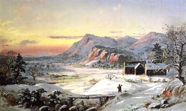 Winter Scene, North Conway, New Hampshire Oil Painting - Jasper Francis Cropsey