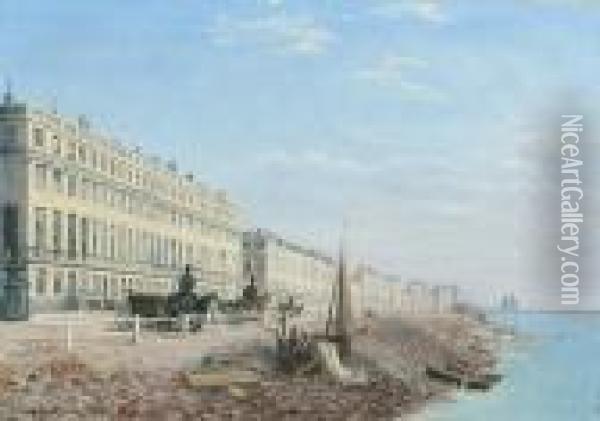 Brunswick Terrace, Brighton Oil Painting - Hedwig Von Bruhl