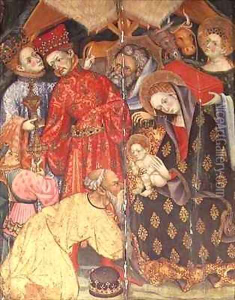 The Adoration of the Kings Oil Painting - Lluis Borrassa