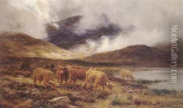 The Clearing Of The Hills, In A Perthshire Glen Oil Painting - Louis Bosworth Hurt