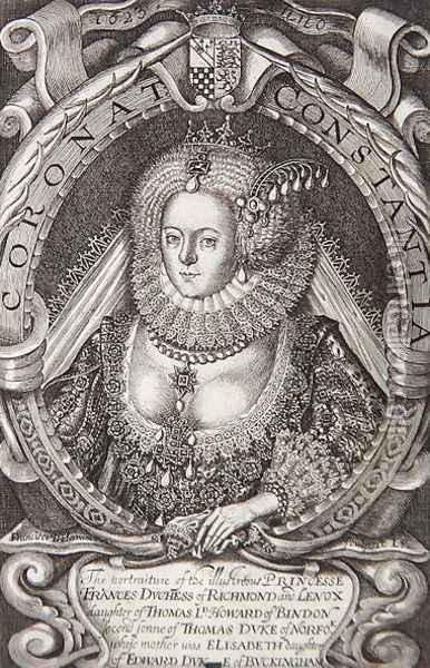 Frances, Duchess of Richmond 1578-1639 from Generall Historie of Virginia, 1624 Oil Painting - John Smith