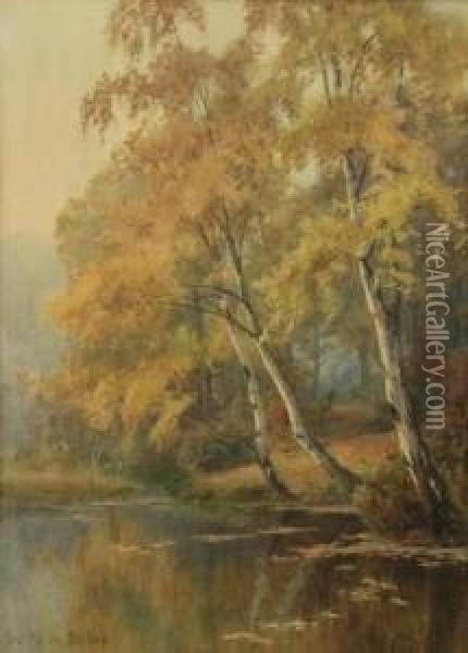 Autumn Shoreline Oil Painting - Walter Follen Bishop