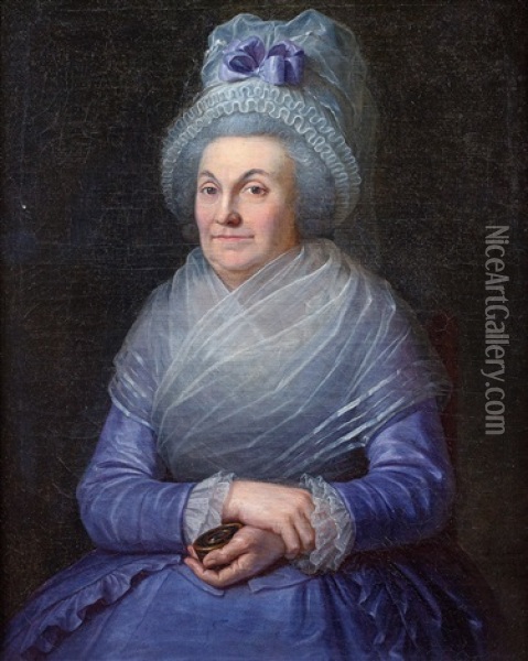 Portrait De Dame Au Bonnet De Dentelles Oil Painting - Guillaume Dominique Jacques Doncre