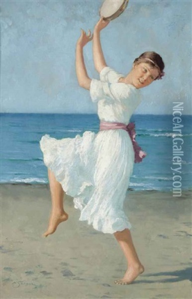 Girl On The Beach Oil Painting - Hermann Seeger