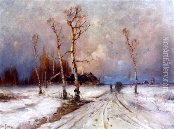 Talvi (winter) Oil Painting - Yuliy Yulevich (Julius) Klever