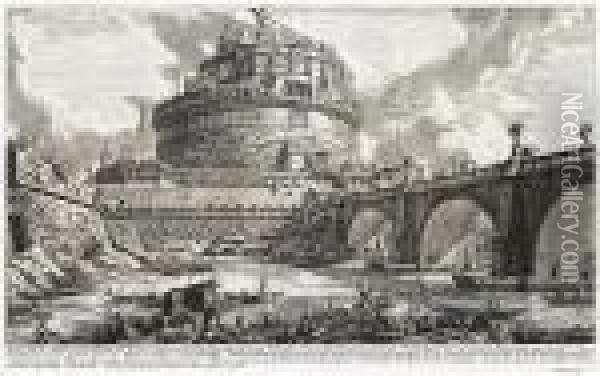 Four Etchings Of Bridges In Rome Oil Painting - Giovanni Battista Piranesi