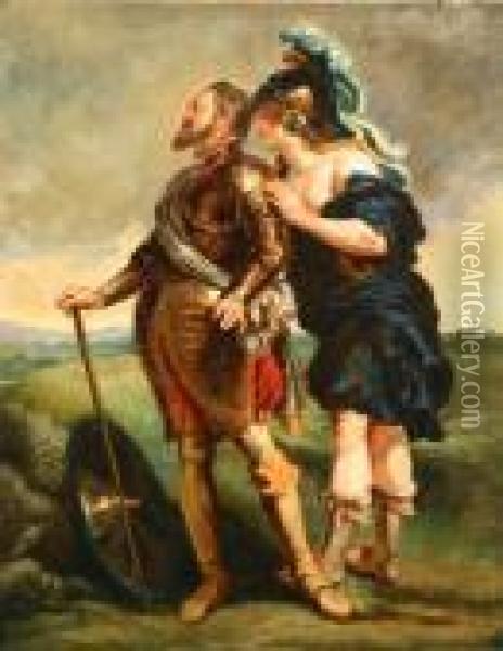 Henry Iv And Minerva Oil Painting - Peter Paul Rubens