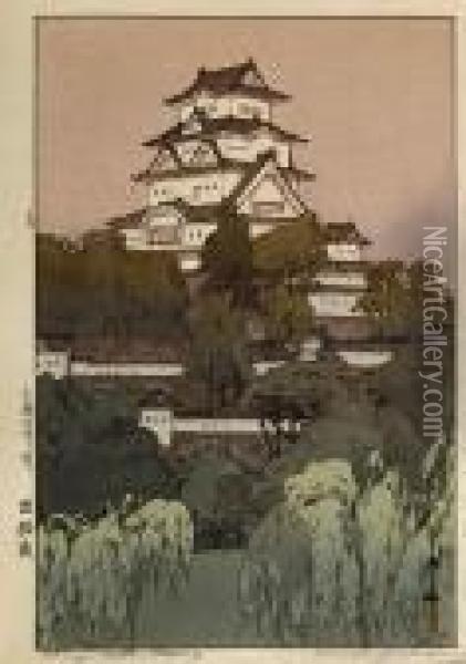 Himeji Castle Oil Painting - Hiroshi Yoshida