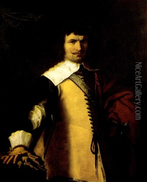 Portrait De Gentilhomme En Costume Militaire Oil Painting - Carlo Ceresa