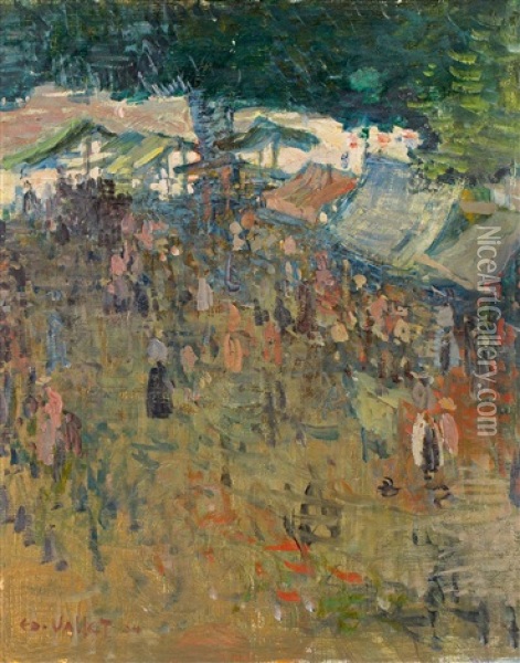 Marche A Geneve Oil Painting - Edouard (Eugene Francois) Vallet