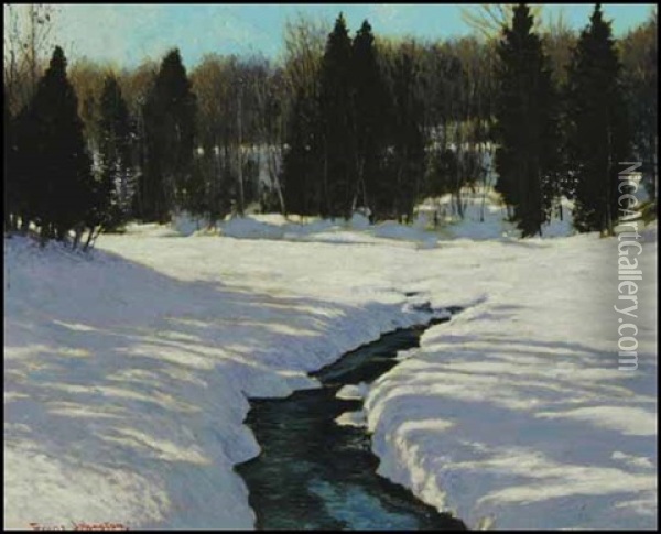 Winter Landscape Oil Painting - Francis Hans Johnston