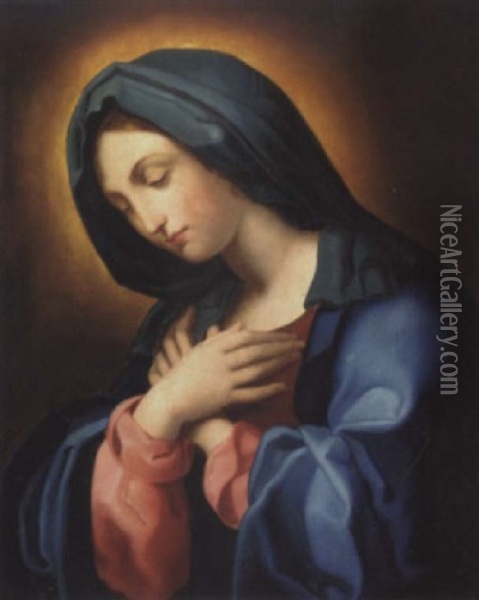 The Madonna Oil Painting - Giovanni Battista Salvi (Il Sassoferrato)