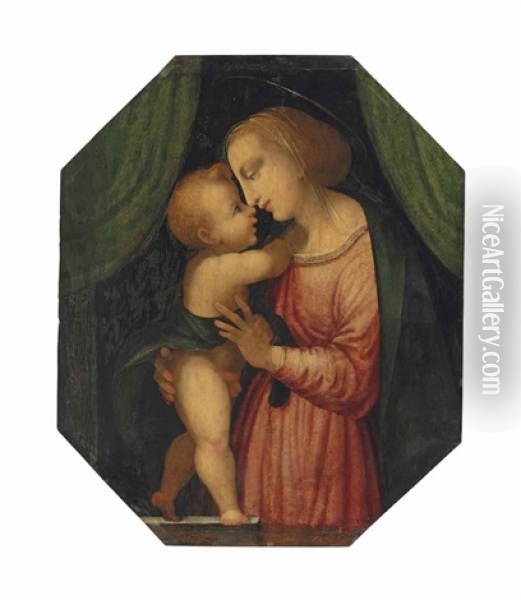 The Madonna And Child Oil Painting - Mariotto Dolzemele