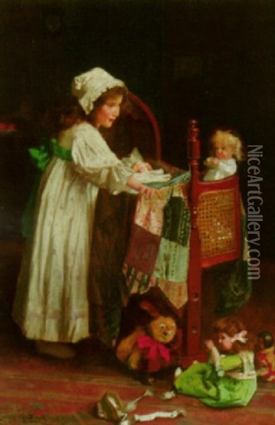 Young Mother Oil Painting - Carlton Alfred Smith