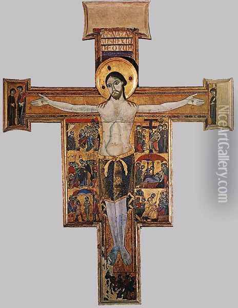 Crucifix with the Stories of the Passion (around 1200) Oil Painting - Italian Unknown Masters