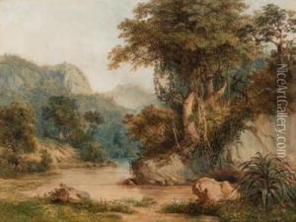 Brazilian Landscape Oil Painting - Thomas Ender