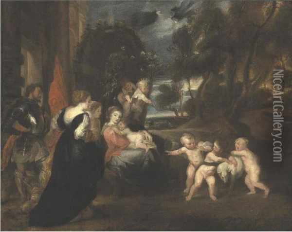 Rest On The Flight Into Egypt Oil Painting - Watteau, Jean Antoine