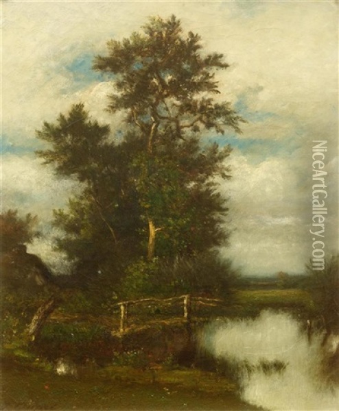 Oak By A Pond Oil Painting - Jules Dupre