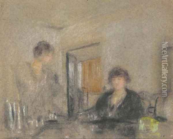 L'heure du the 2 Oil Painting - Jean-Edouard Vuillard