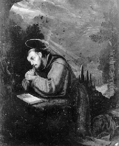 Saint Francis In The Wilderness Oil Painting - Jacopo Ligozzi