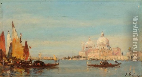 Blick Auf Santa Maria Della Salute, Venedig Oil Painting - Amedee Rosier