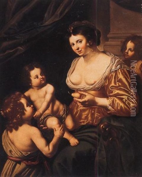 La Charite Oil Painting - Jan Van Bijlert