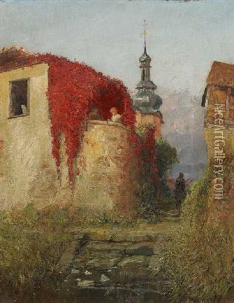 Rotes Herbstlaub - Motiv Bei Wertheim/main Oil Painting - Max Friedrich Rabes