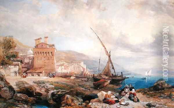 Gulf of Salerno, c.1840 Oil Painting - William Clarkson Stanfield