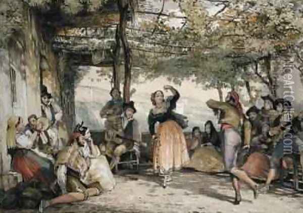 Peasants dancing the Bolero Oil Painting - John Frederick Lewis