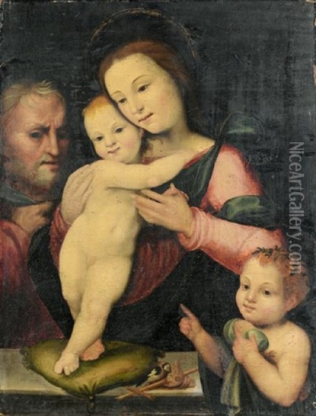 The Holy Family And The Infant Saint John The Baptist Oil Painting -  Fra Paolino