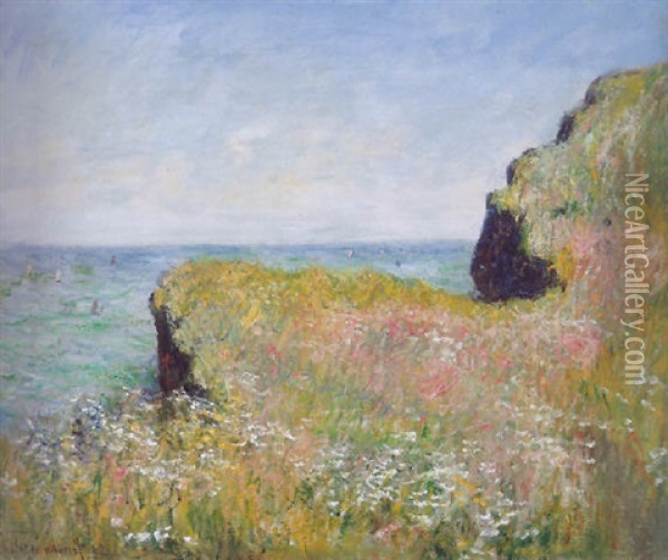 Bords De La Falaise A Pourville Oil Painting - Claude Monet