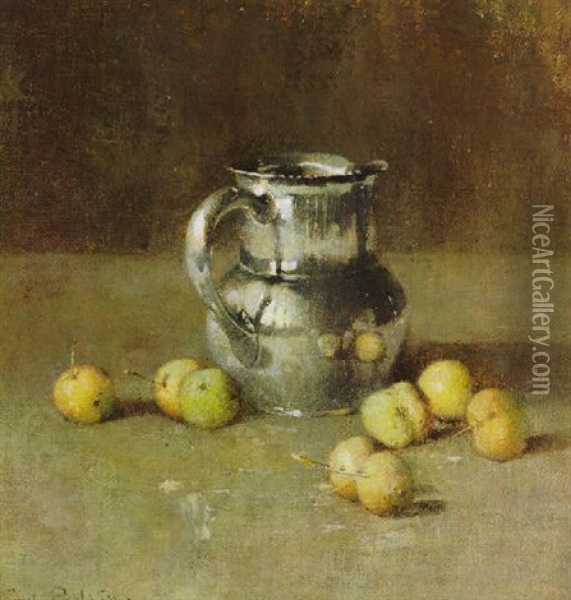 Still Life With Pitcher And Fruit Oil Painting - Emil Carlsen