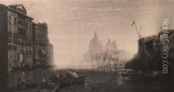 Venetian Canal Oil Painting - George Loring Brown