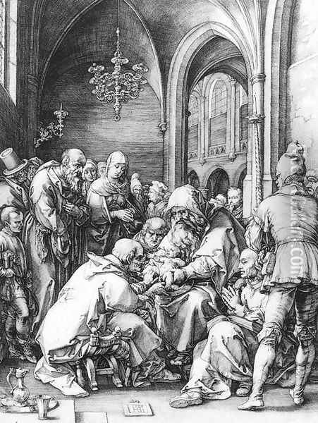 Circumcision in the Church of St Bavo at Haarlem 1594 Oil Painting - Hendrick Goltzius